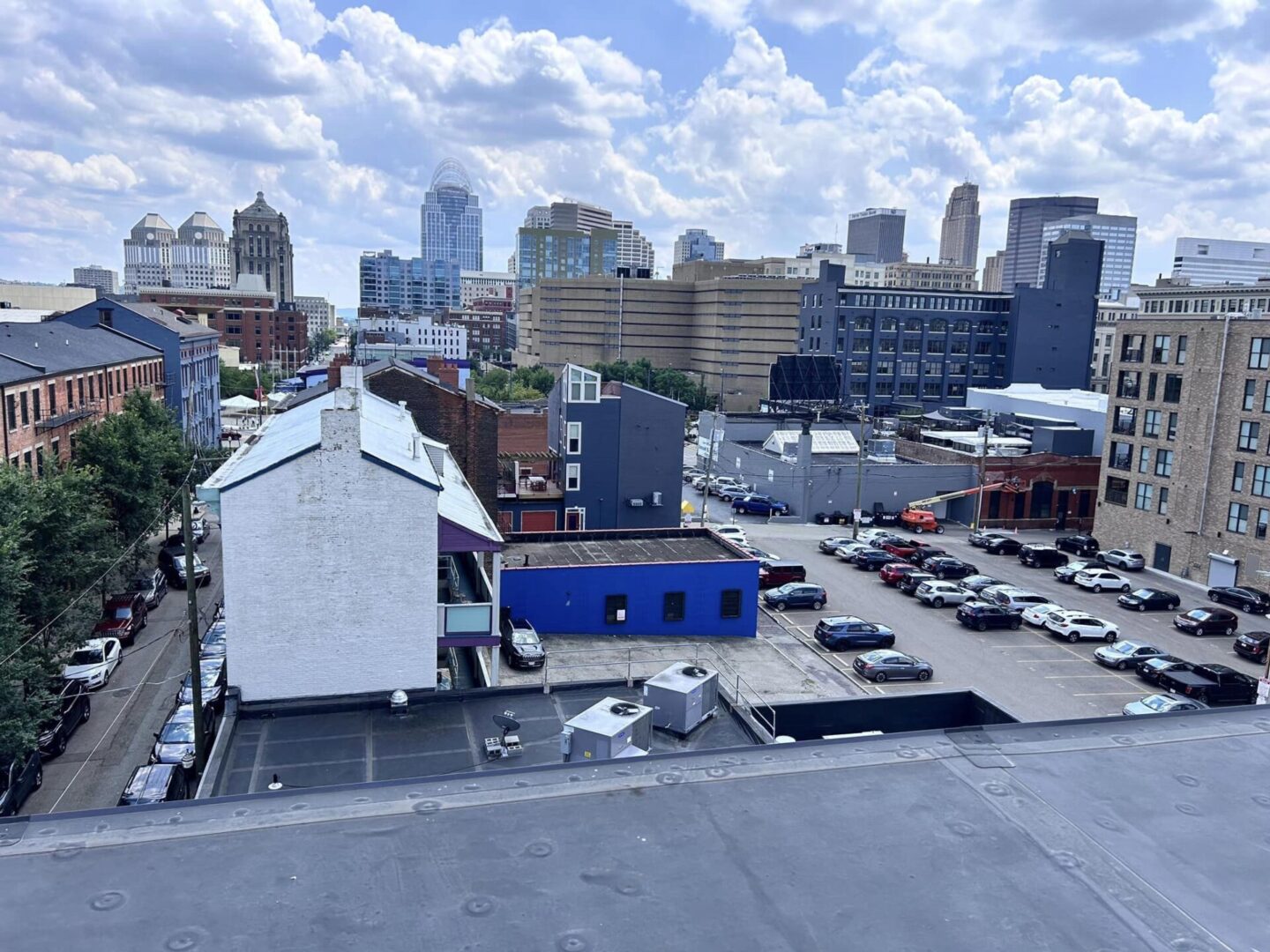 A view of the city from above.